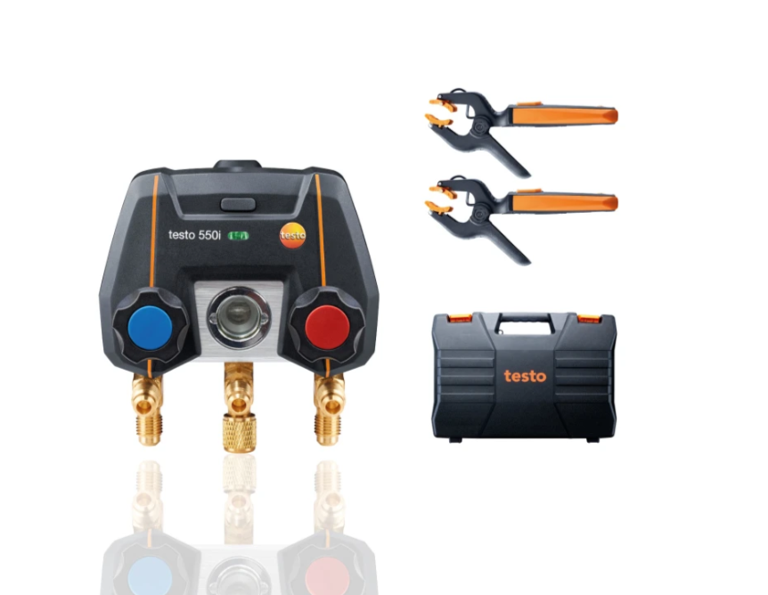 TESTO App-Controlled Digital Manifold with Wireless Clamp Temperature Probes (NTC) | 550i
