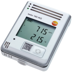 TESTO WiFi data logger with display and integrated sensors for temperature, humidity, CO2 and atmospheric pressure | 160 IAQ