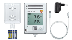 TESTO WiFi data logger with display and integrated sensors for temperature, humidity, CO2 and atmospheric pressure | 160 IAQ