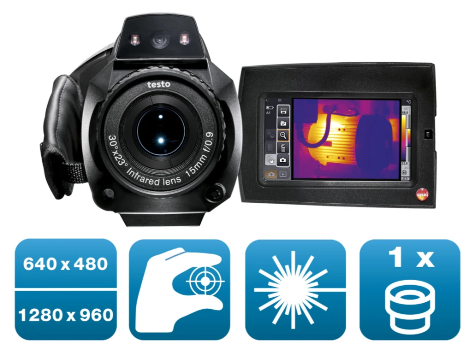 TESTO Thermal Imager (640 x 480 pixels, focus manual/auto, laser, 1 lens selectable) | 890